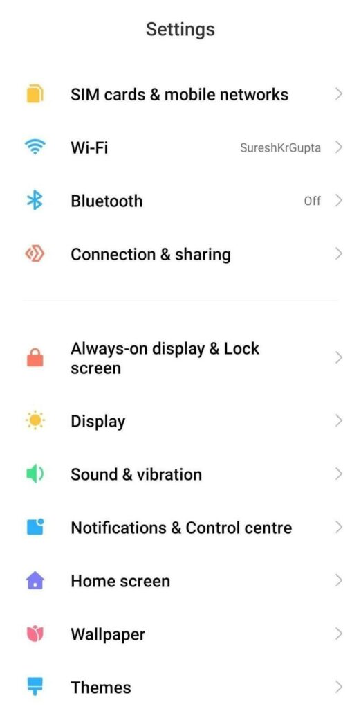 Step 1 of how to remove Glance from lock screen in Redmi 10 Prime
