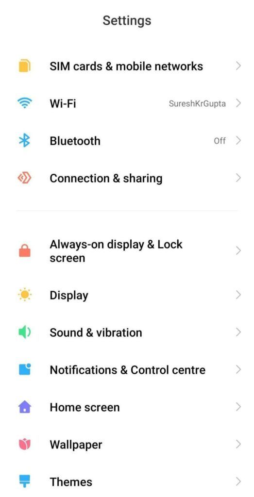 Step 1 of how to remove Glance from lock screen in Redmi
