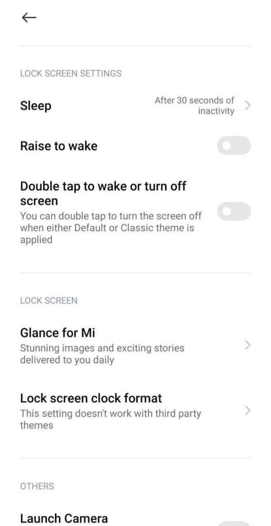 Step 2 of how to remove Glance from lock screen in Redmi 10 Prime