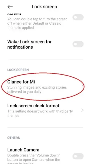 Step 4 of how to enable Mi Glance