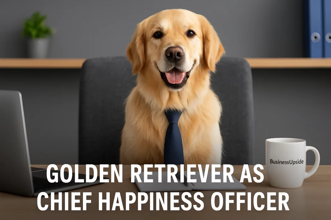 golden retriever as Chief Happiness Officer